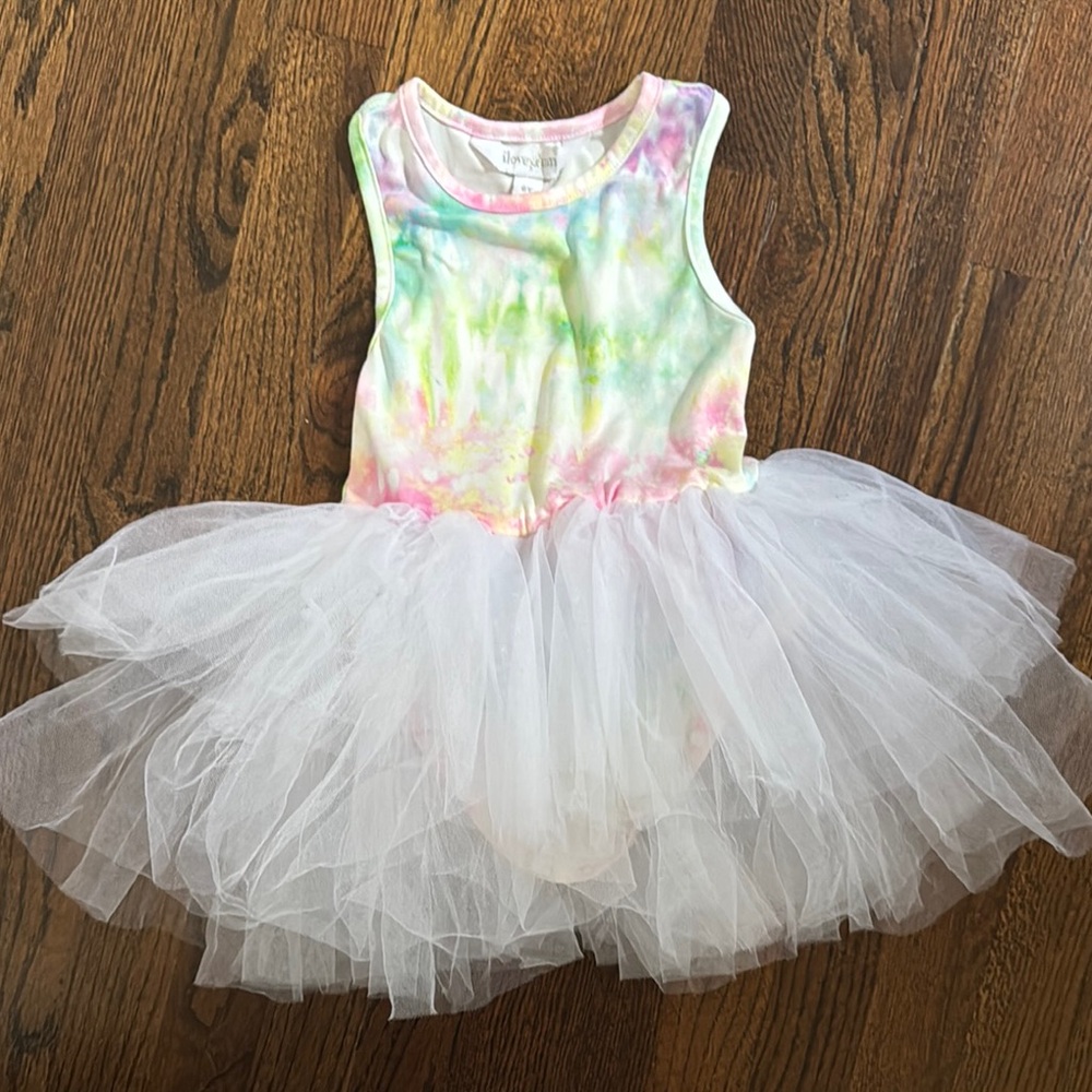 Colorful Tie-Dye Tutu Dress for Kids